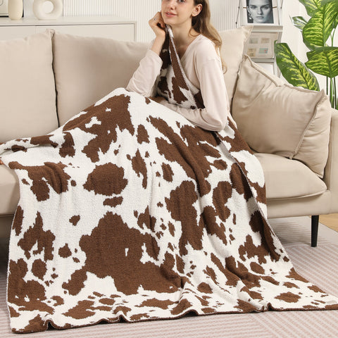 Cow Print Throw Blanket