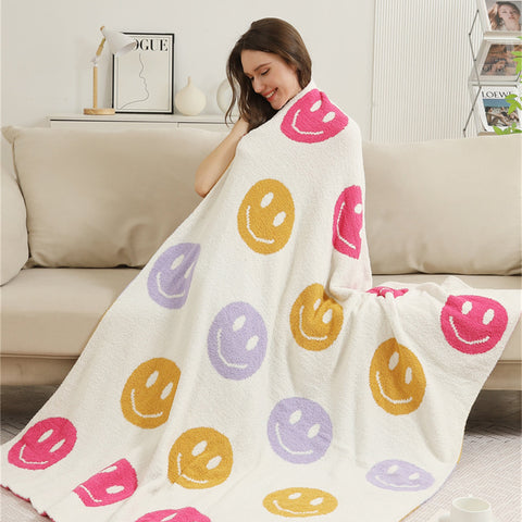 Multi Happy Face Blanket