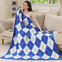 Argyle Pattern Soft Throw Blanket