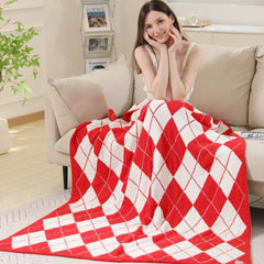 Argyle Pattern Soft Throw Blanket