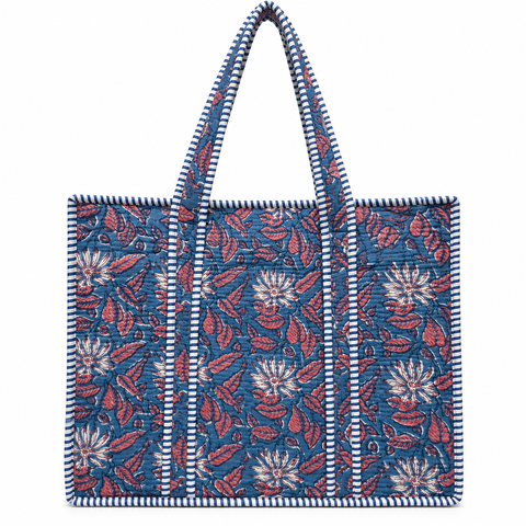 Blue Meadow Quilted Bag Print