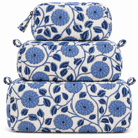Blue Blossom Quilted Bag Print