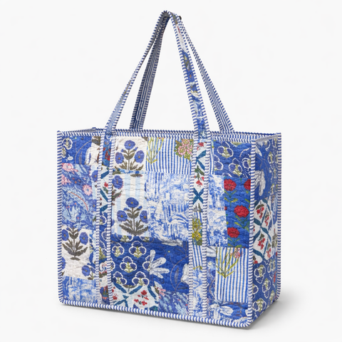 Blue Patchwork Quilted Bags