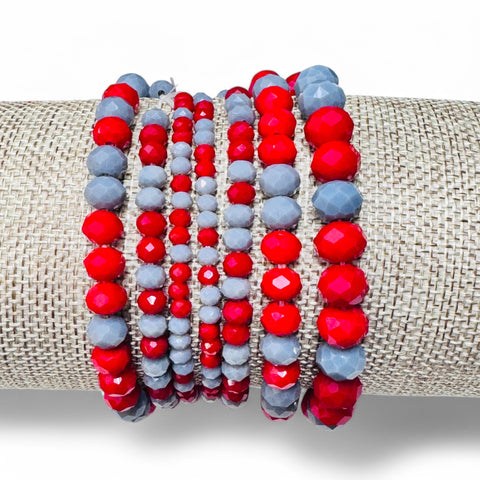 Game Day Beaded Stretch Bracelet Set