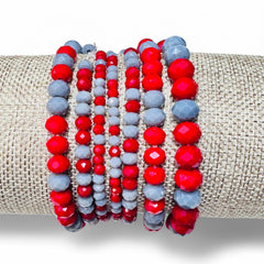 Game Day Beaded Stretch Bracelet Set