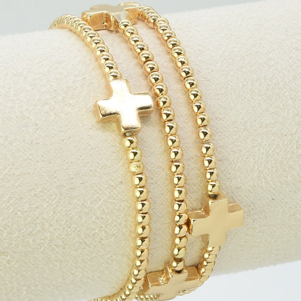 Beaded Cross Stretch Bracelets