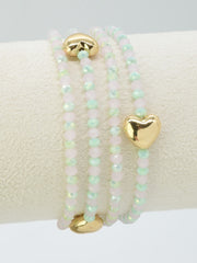 Beaded Heart Stretch Bracelet