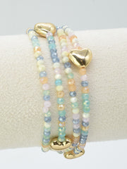 Beaded Heart Stretch Bracelet