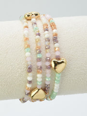Beaded Heart Stretch Bracelet