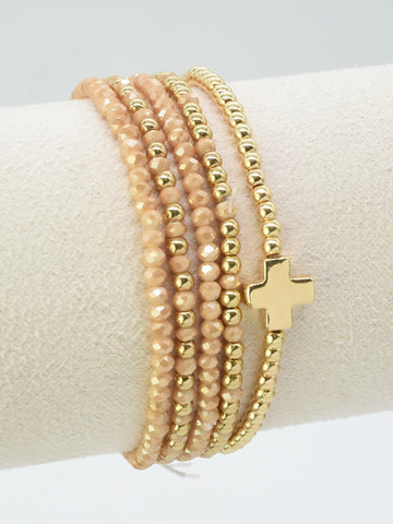 Beaded Cross Stretch Bracelets
