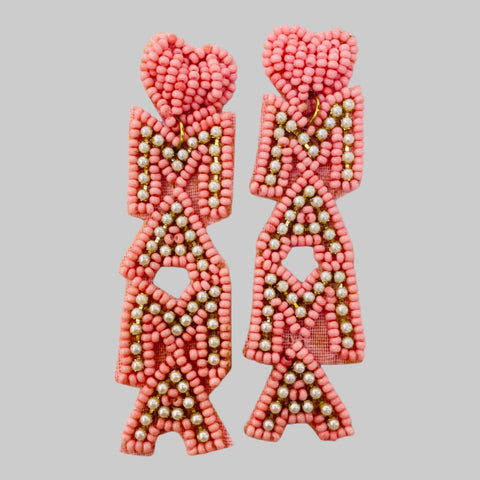 "MAMA" Beaded Earrings