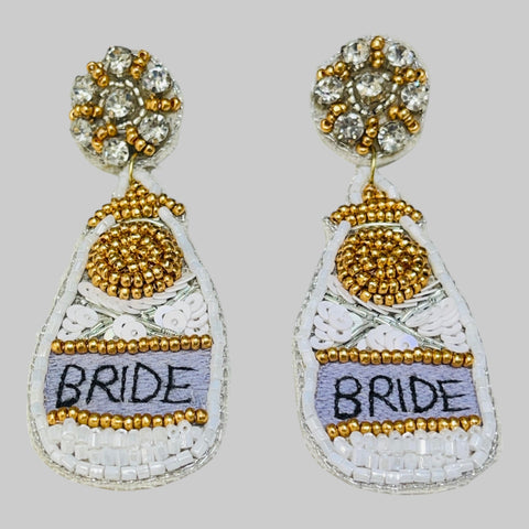 "Bride" Beaded Earrings