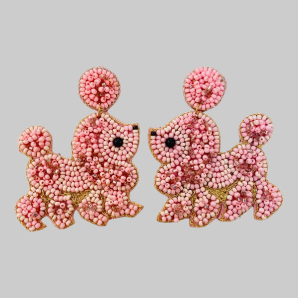 Poodle Beaded Earrings