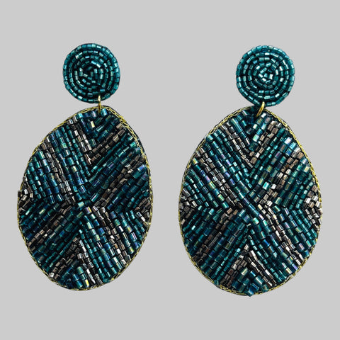 Oval Beaded Earrings