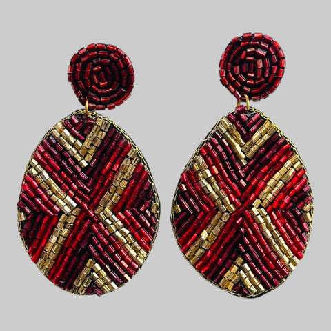 Oval Beaded Earrings