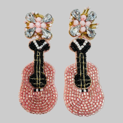 Guitar Beaded Earrings