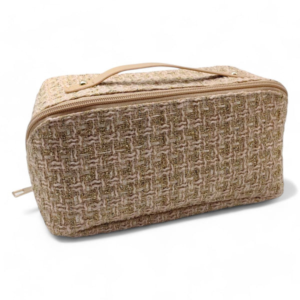Tweed Pattern Makeup Bag