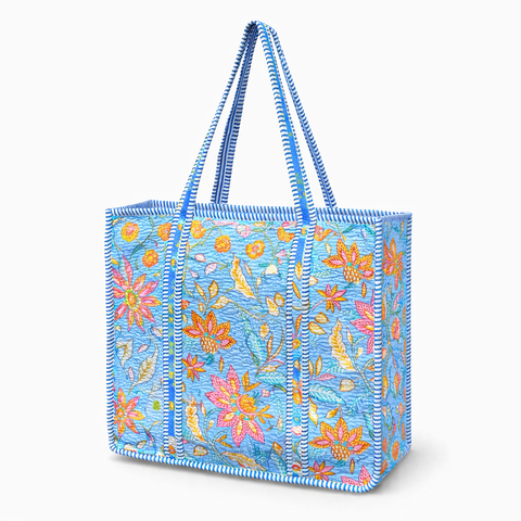 Blue Floral Quilted Bags