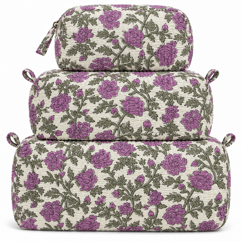 Vintage Rose Garden Quilted Bag Print
