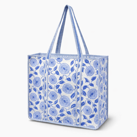 Blue Floral Quilted Bags