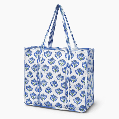 Blue Floral Quilted Bags