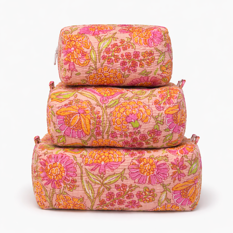 Floral Orange Quilted Bags