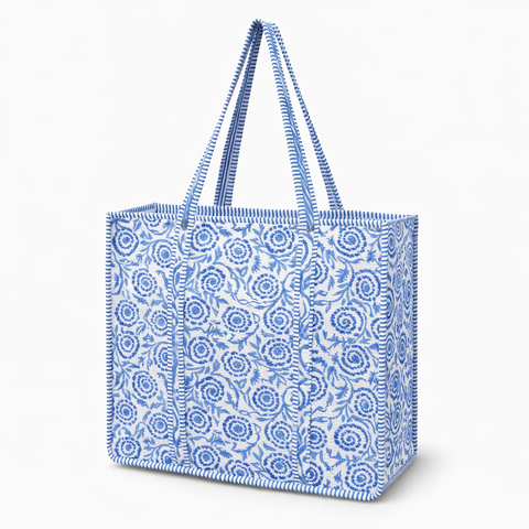 Blue Floral Quilted Bags
