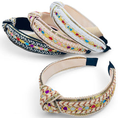 Ethnic Weave Knot Headbands Center Knotted Headband
