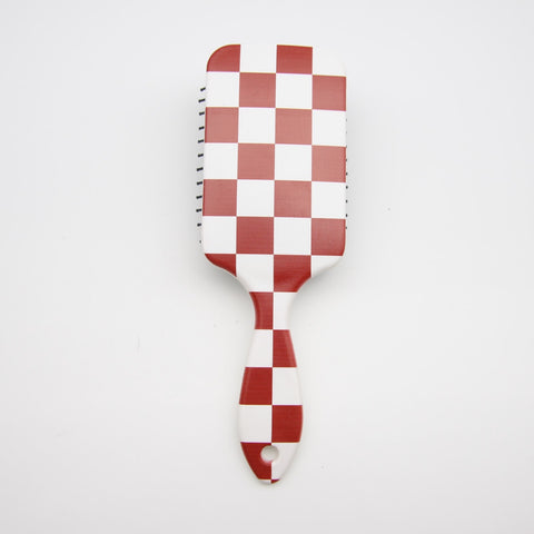 Checkered Print Hair Brush