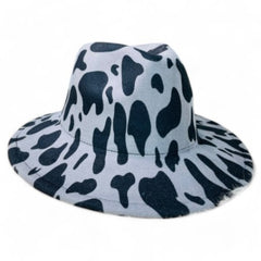 Cow Print Style Fedora Hats