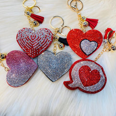 Crystal Heart Keychains