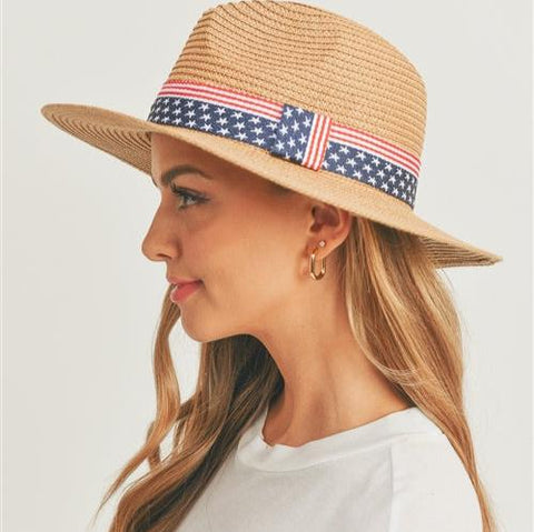 US Flag Straw Hats