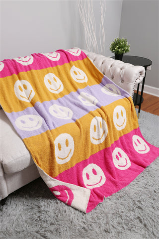 Multicolor Happy Face Blanket