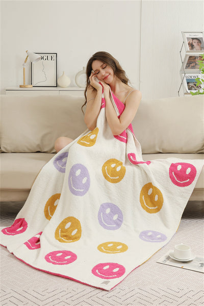 Multicolor Happy Face Blanket