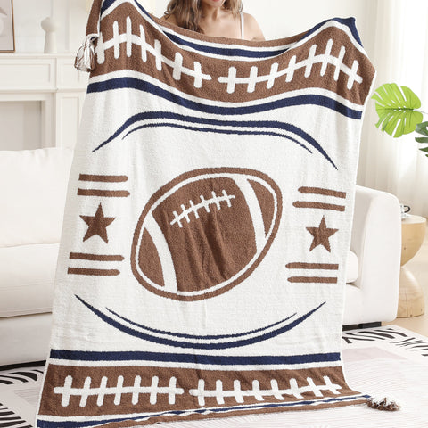 Cozy Gameday Football Throw Blanket