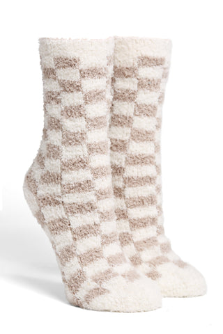 Checkered Print Mini-Crew Socks