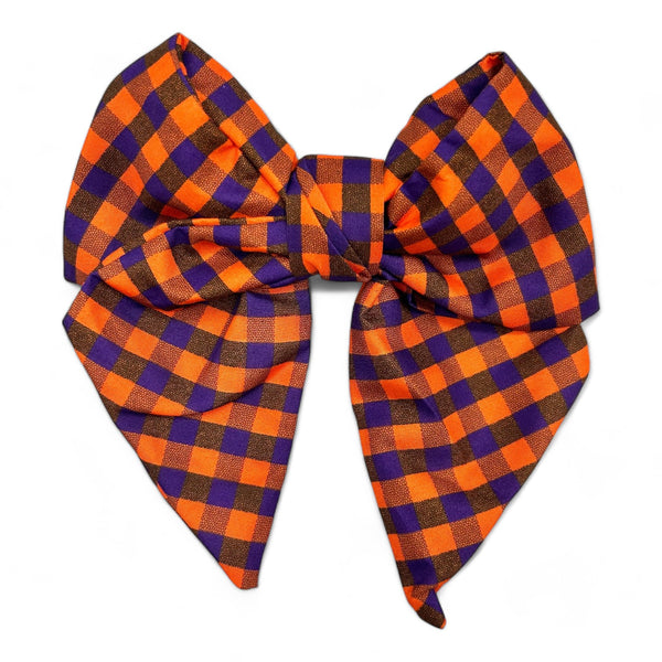 Game Day Checkered Hair Bows
