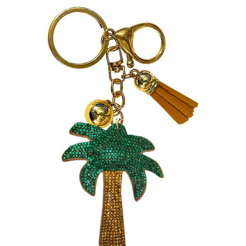 Palm Tree Crystal Bling Keychains