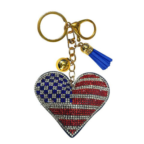 Americana Crystal Bling Keychains