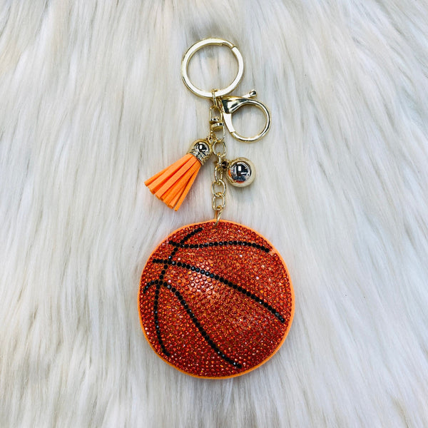 Gameday Crystal Sport Keychains - Basketball