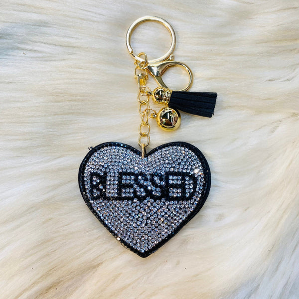 Heart Keychains - Blessed