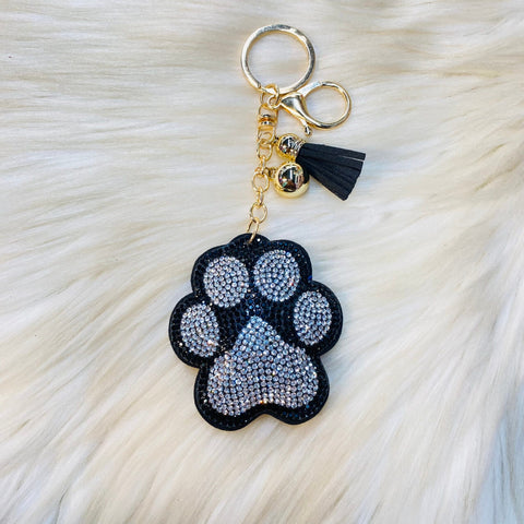 Gameday Crystal Paw Keychains - Black 1