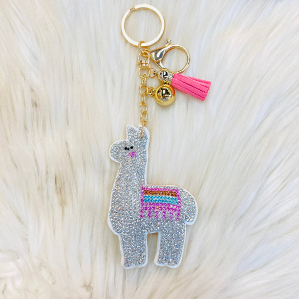 Llama Keychains - White