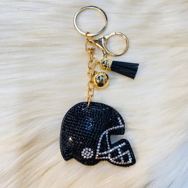 Gameday Crystal Football Helmet Keychains