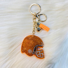 Gameday Crystal Football Helmet Keychains