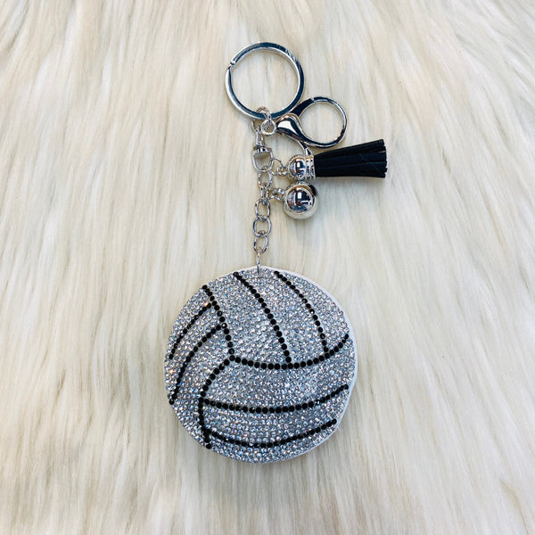 Gameday Crystal Sport Keychains - Volleyball