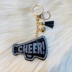 Gameday Crystal Cheer Keychains - Black