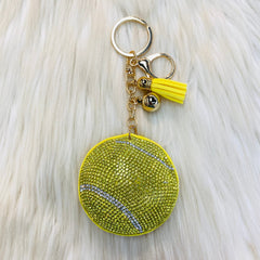 Gameday Crystal Sport Keychains - Tennis ball