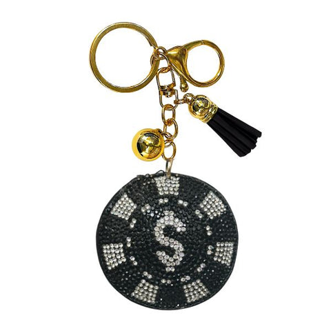 Dollar Signs Crystal Bling Keychains