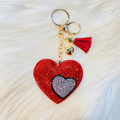 Crystal Heart Keychains